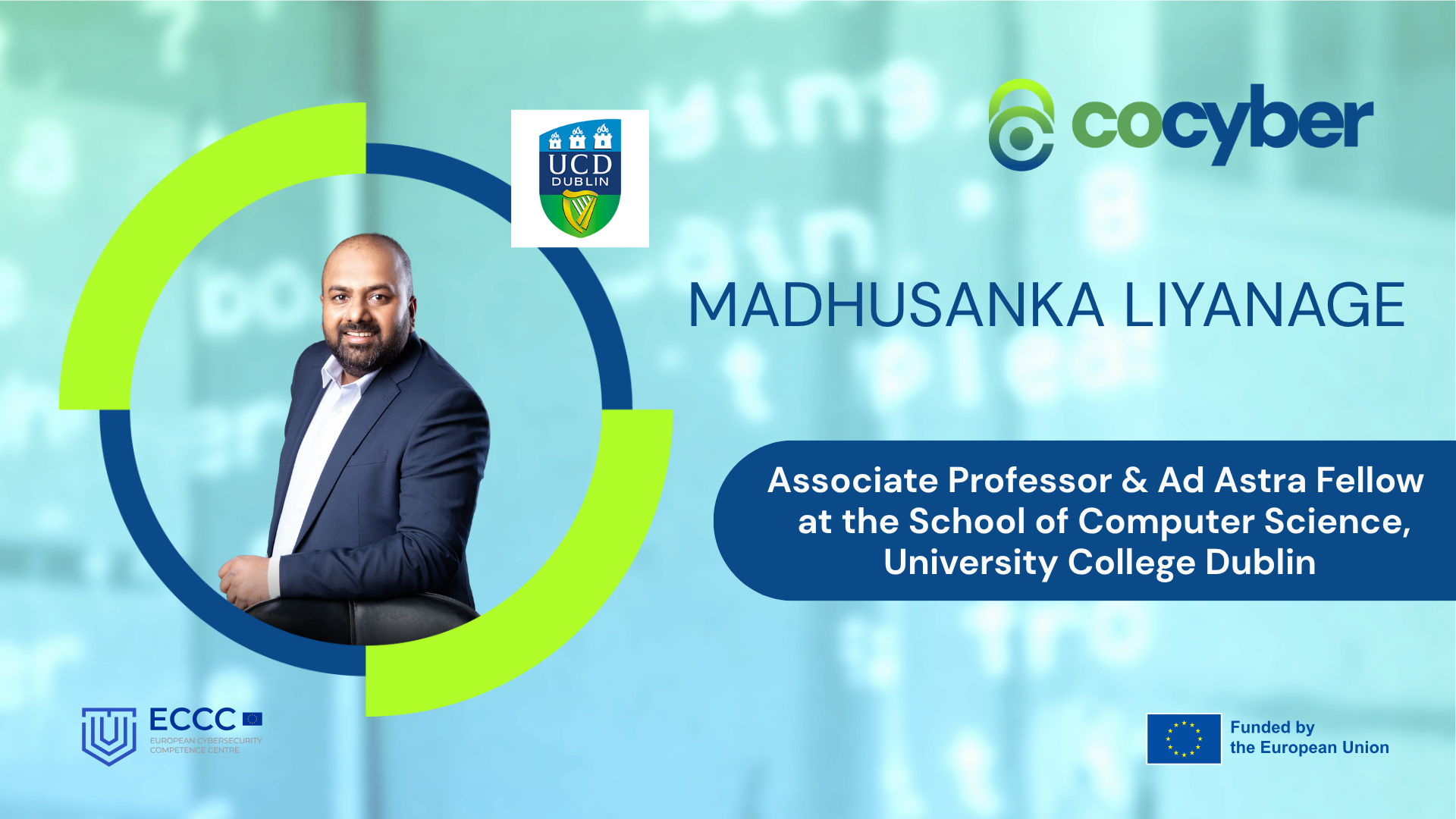image with writing and picture of a COcyber Batch 1 Ambassador, Madhusanka Liyanage